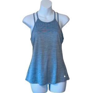 Layers athletic yoga strappy blue heather top